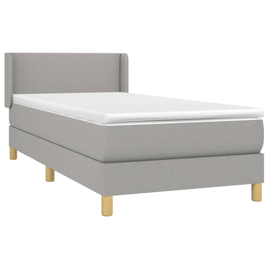 Giroletto a Molle con Materasso Grigio Chiaro 90x200 cm Tessuto | homemem39