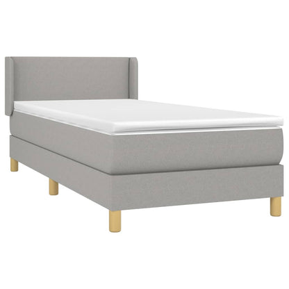Giroletto a Molle con Materasso Grigio Chiaro 90x200 cm Tessuto | homemem39