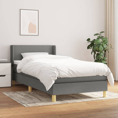 Giroletto a Molle con Materasso Grigio Scuro 90x200 cm Tessuto | homemem39