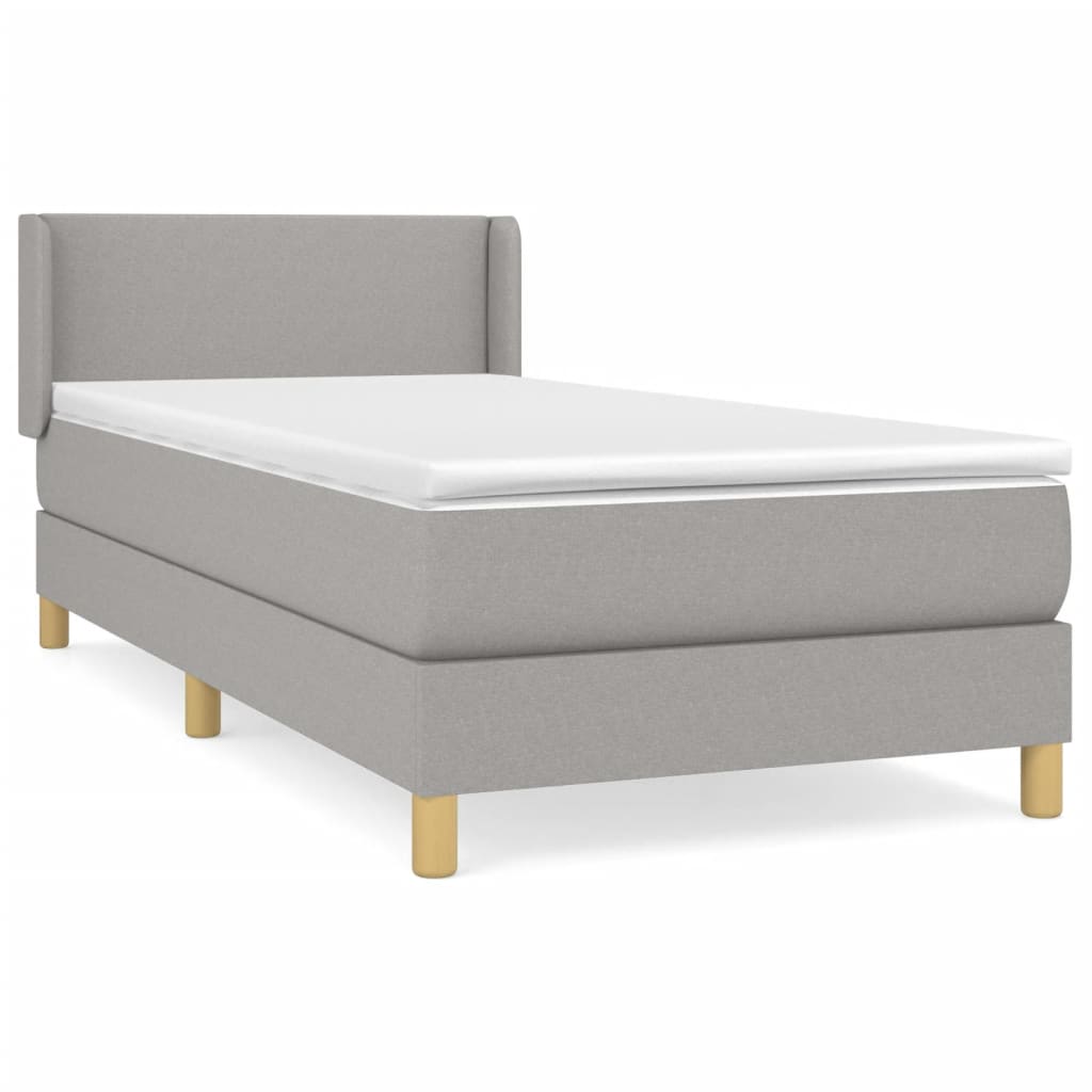 Giroletto a Molle con Materasso Grigio Chiaro100x200 cm Tessuto | homemem39