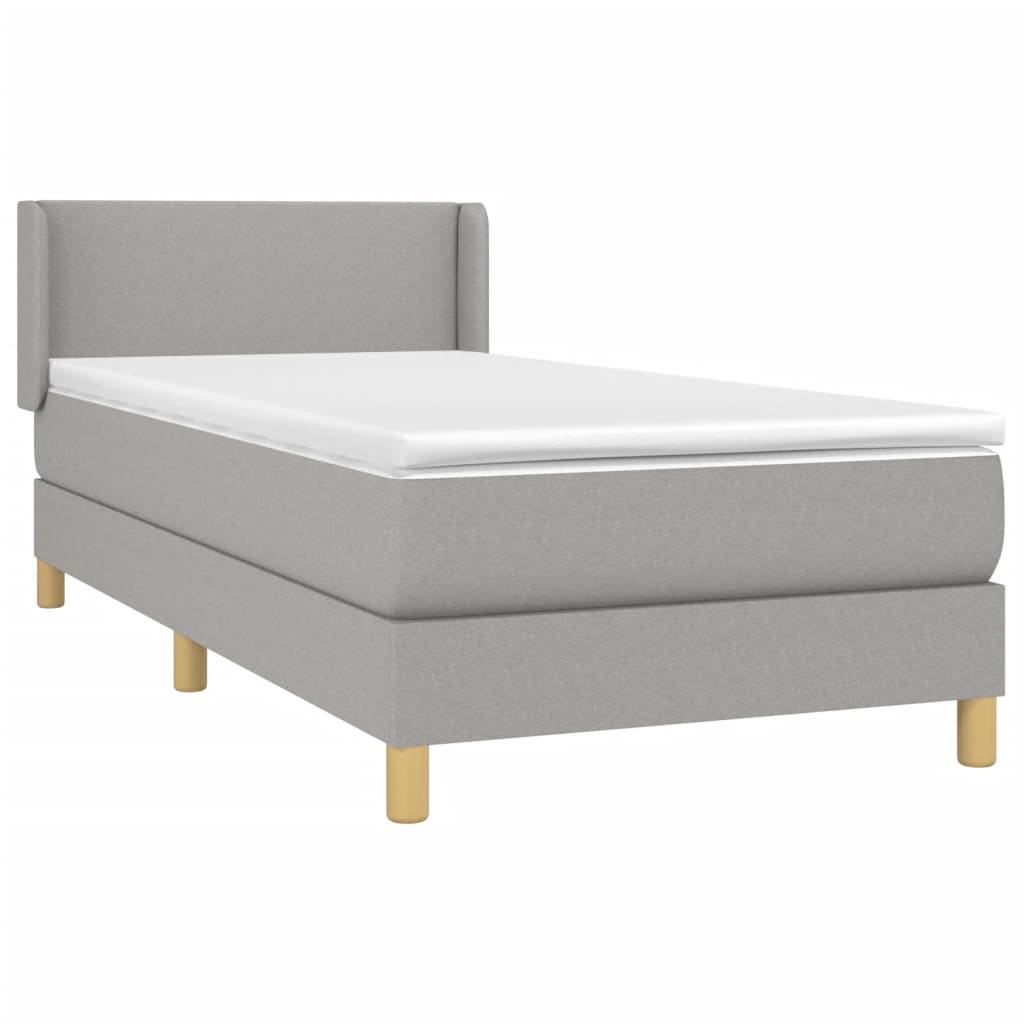 Giroletto a Molle con Materasso Grigio Chiaro100x200 cm Tessuto | homemem39