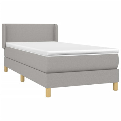 Giroletto a Molle con Materasso Grigio Chiaro100x200 cm Tessuto | homemem39