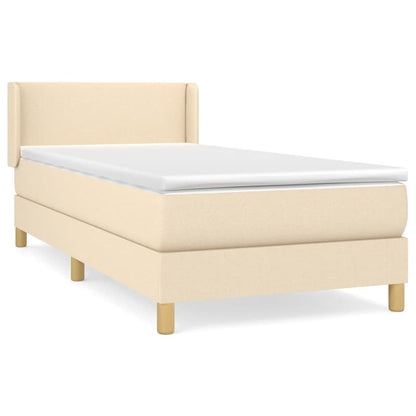 Giroletto a Molle con Materasso Crema 100x200 cm in Tessuto | homemem39