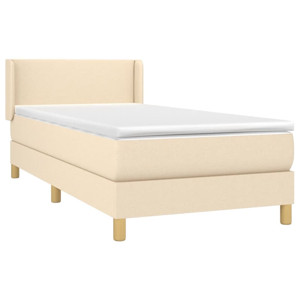 Giroletto a Molle con Materasso Crema 100x200 cm in Tessuto | homemem39