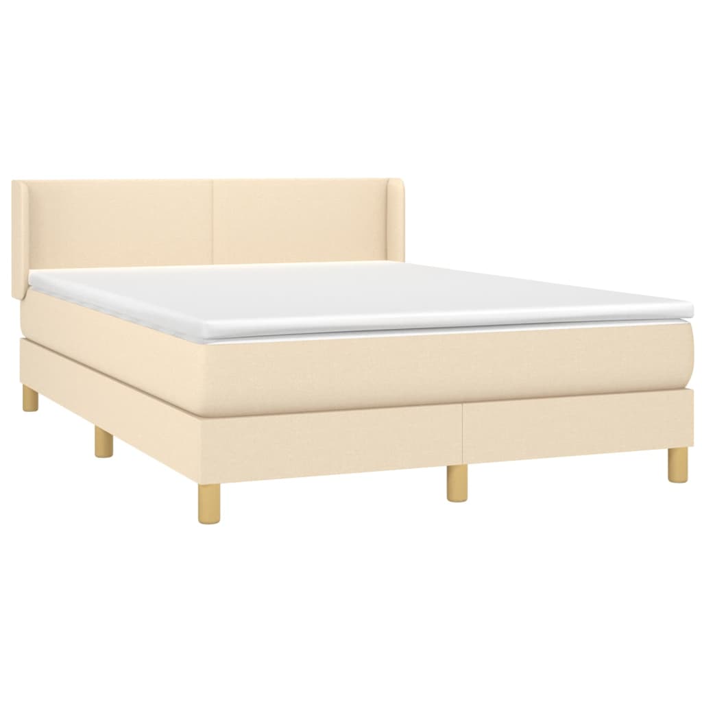 Giroletto a Molle con Materasso Crema 140x19 cm in Tessuto | homemem39