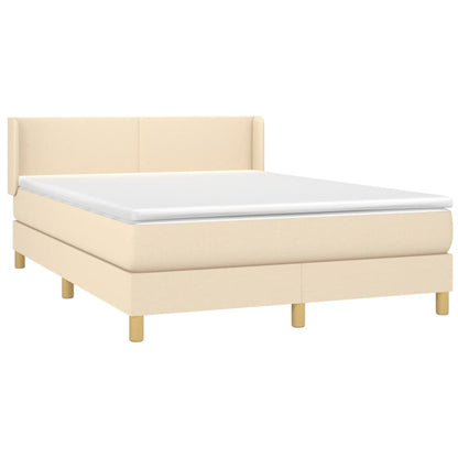 Giroletto a Molle con Materasso Crema 140x19 cm in Tessuto | homemem39