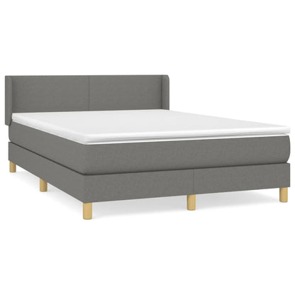 Giroletto a Molle con Materasso Grigio Scuro 140x200cm Tessuto | homemem39