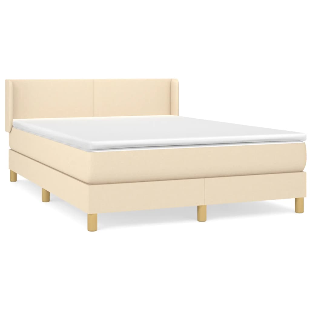 Giroletto a Molle con Materasso Crema 140x200 cm in Tessuto | homemem39