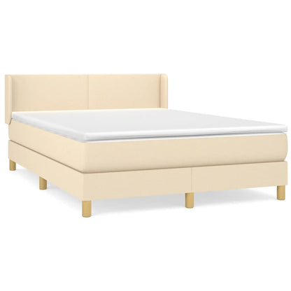 Giroletto a Molle con Materasso Crema 140x200 cm in Tessuto | homemem39