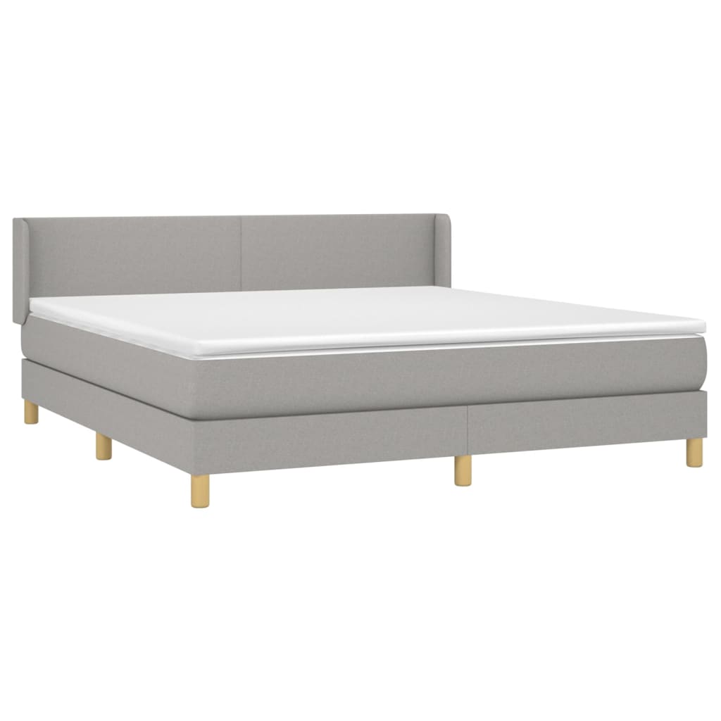 Giroletto a Molle con Materasso Grigio Chiaro160x200 cm Tessuto | homemem39