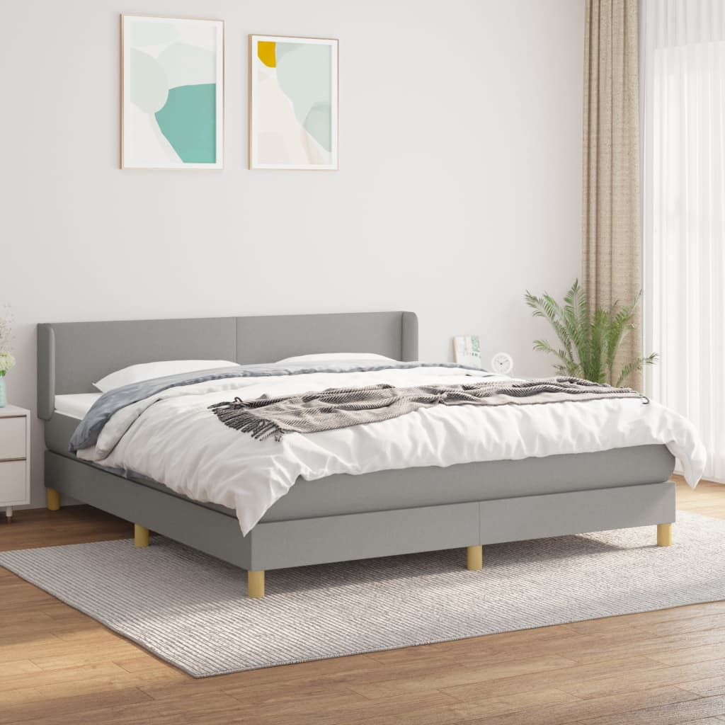 Giroletto a Molle con Materasso Grigio Chiaro160x200 cm Tessuto | homemem39