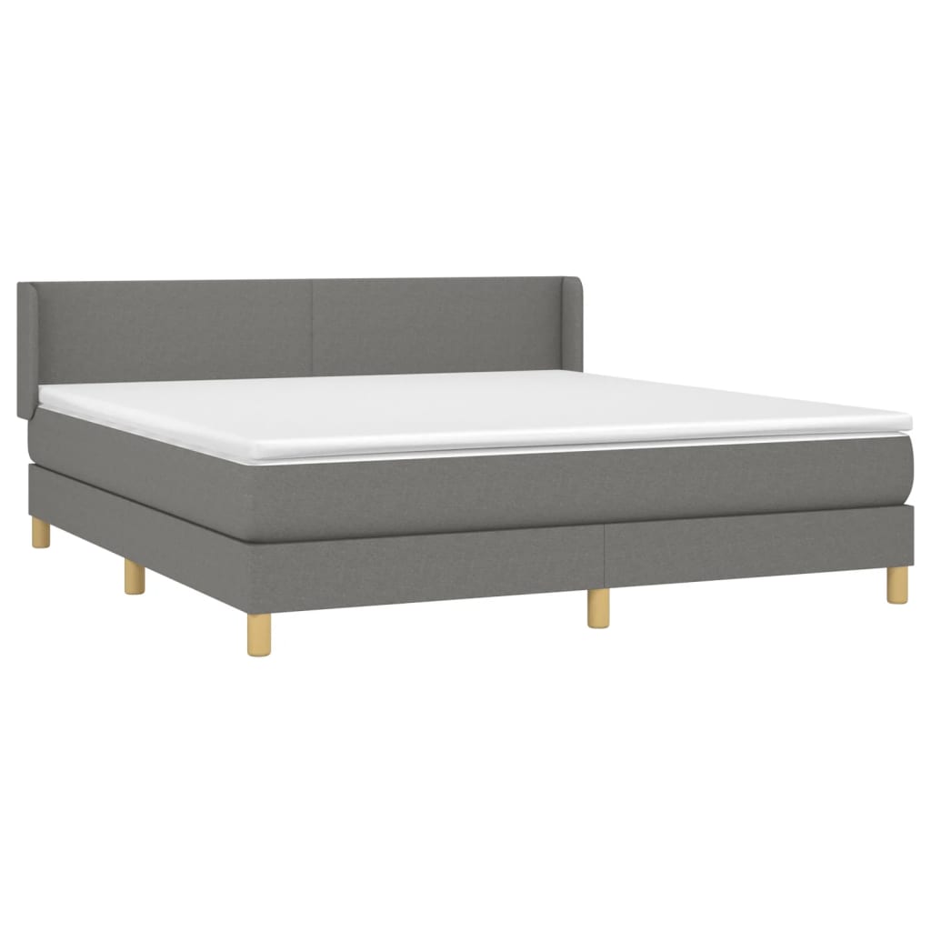 Giroletto a Molle con Materasso Grigio Scuro 160x200 cm Tessuto | homemem39