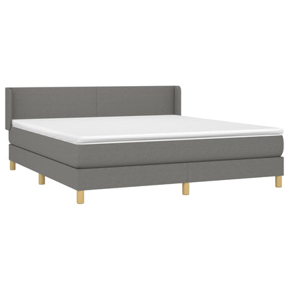 Giroletto a Molle con Materasso Grigio Scuro 160x200 cm Tessuto | homemem39