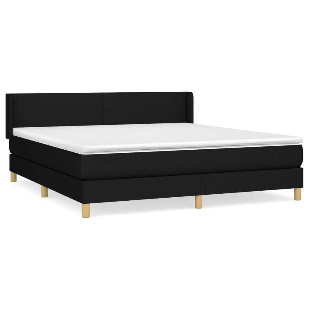 Giroletto a Molle con Materasso Nero 160x200 cm in Tessuto | homemem39