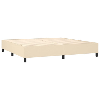 Giroletto a Molle con Materasso Crema 160x200 cm in Tessuto | homemem39