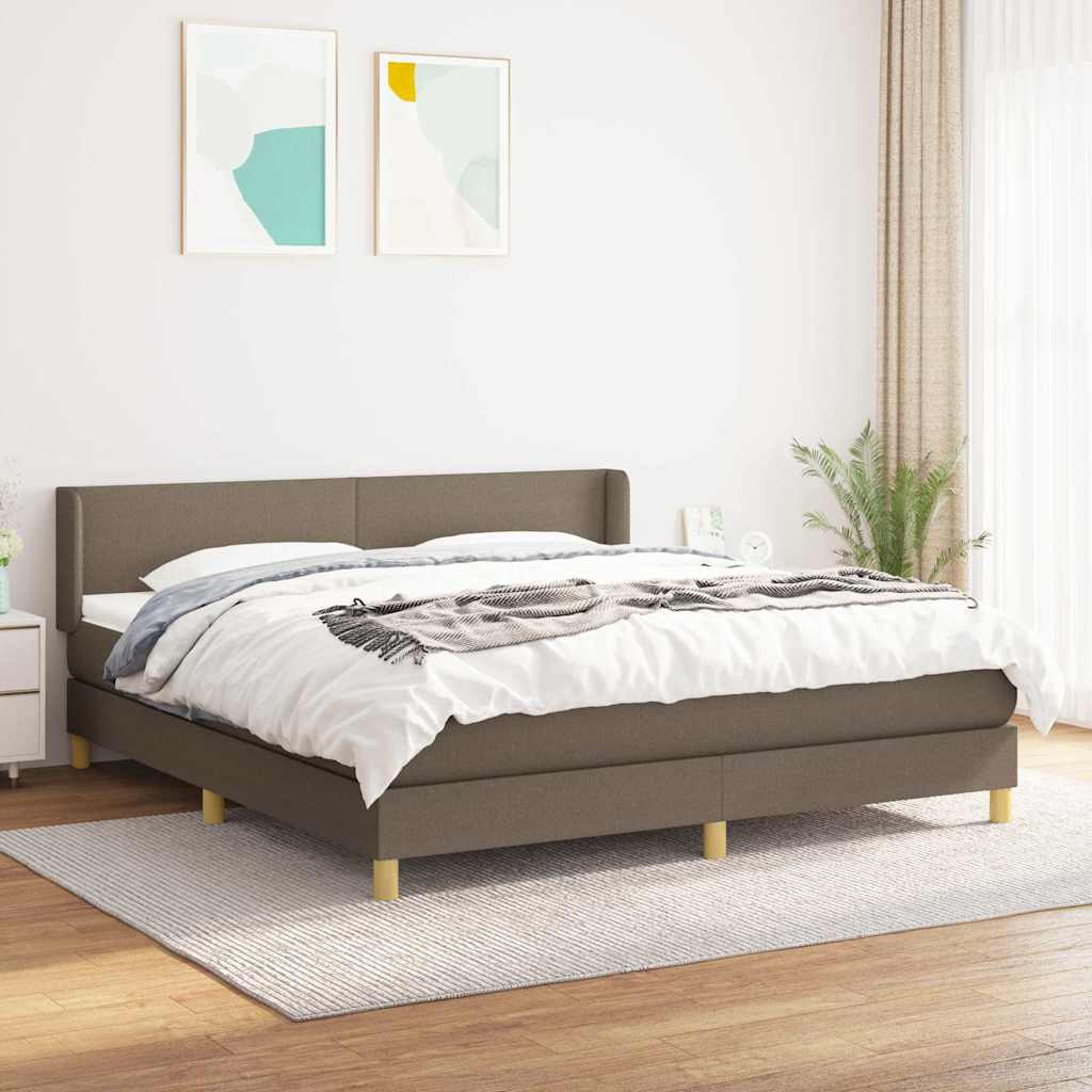 Giroletto a Molle con Materasso Tortora 180x200 cm in Tessuto