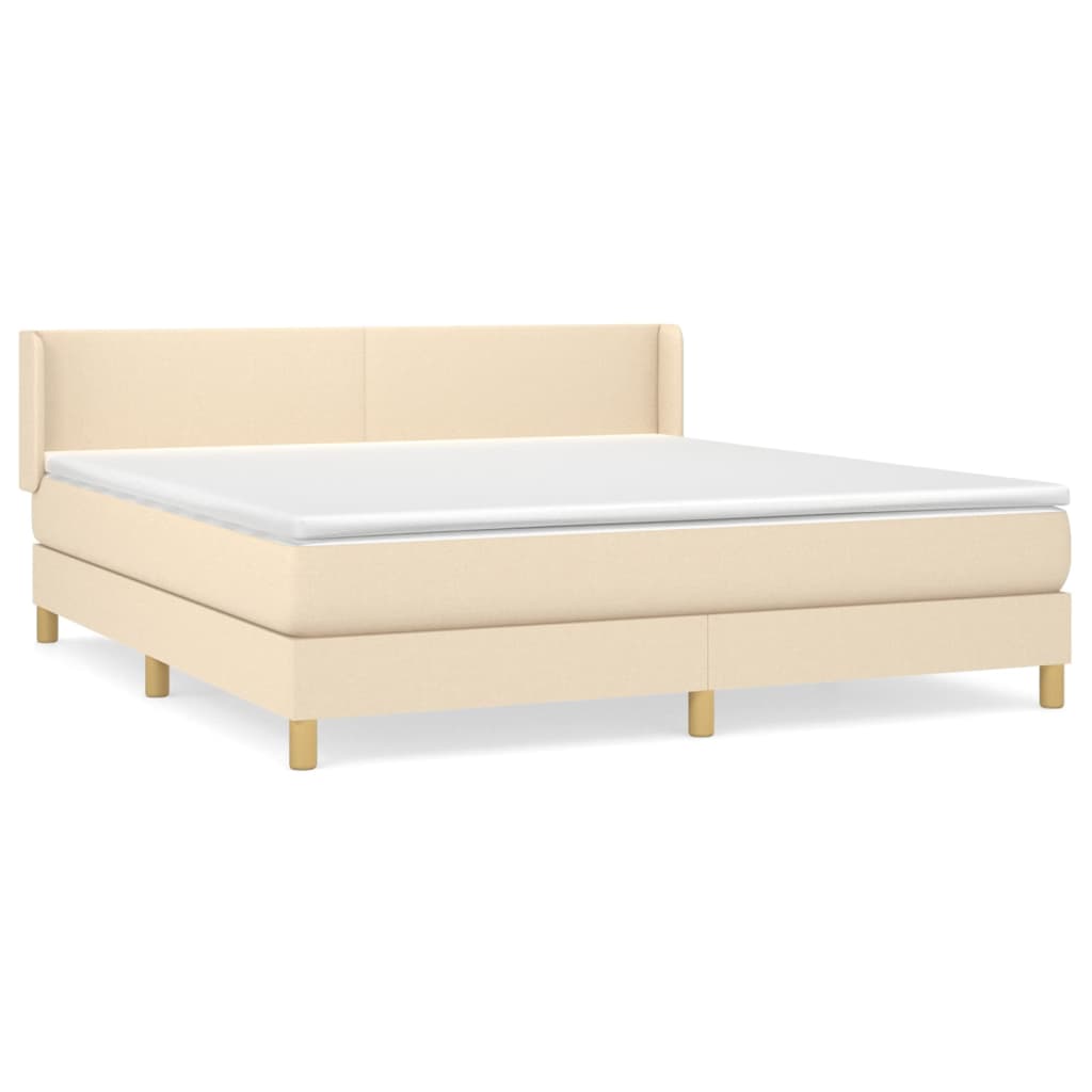 Giroletto a Molle con Materasso Crema 180x200 cm in Tessuto | homemem39