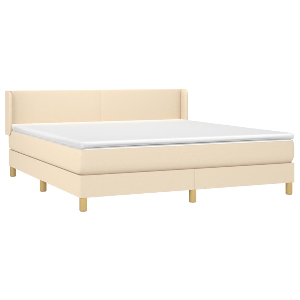 Giroletto a Molle con Materasso Crema 180x200 cm in Tessuto | homemem39