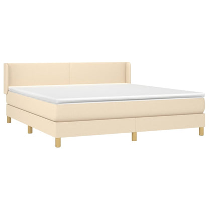 Giroletto a Molle con Materasso Crema 180x200 cm in Tessuto | homemem39