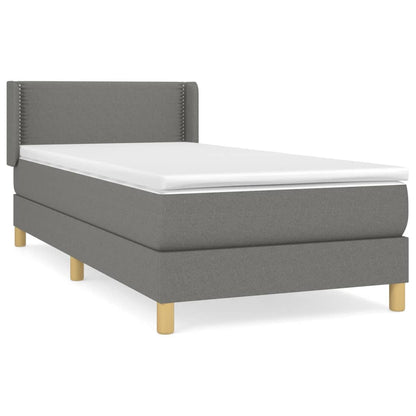 Giroletto a Molle con Materasso Grigio Scuro 80x200 cm Tessuto | homemem39