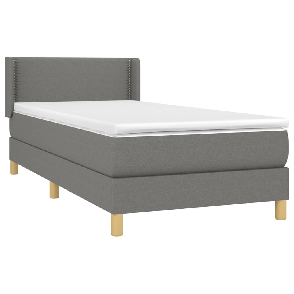 Giroletto a Molle con Materasso Grigio Scuro 80x200 cm Tessuto | homemem39