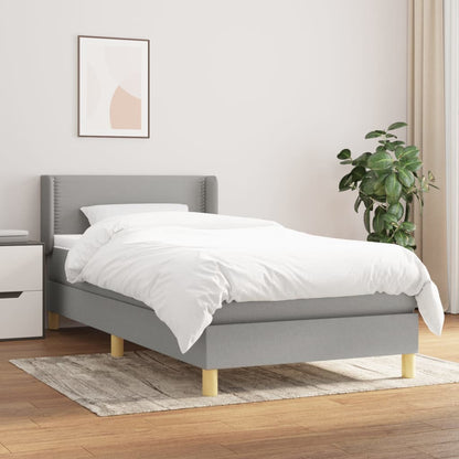 Giroletto a Molle con Materasso Grigio Chiaro 90x200 cm Tessuto | homemem39