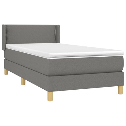 Giroletto a Molle con Materasso Grigio Scuro 90x200 cm Tessuto | homemem39