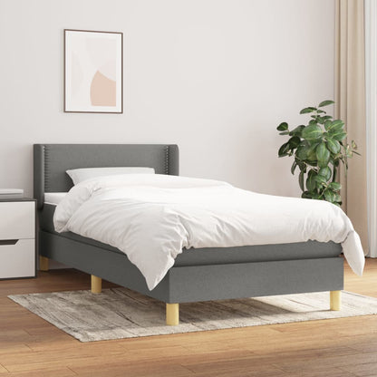 Giroletto a Molle con Materasso Grigio Scuro 100x200 cm Tessuto | homemem39