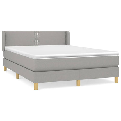 Giroletto a Molle con Materasso Grigio Chiaro 140x190cm Tessuto | homemem39