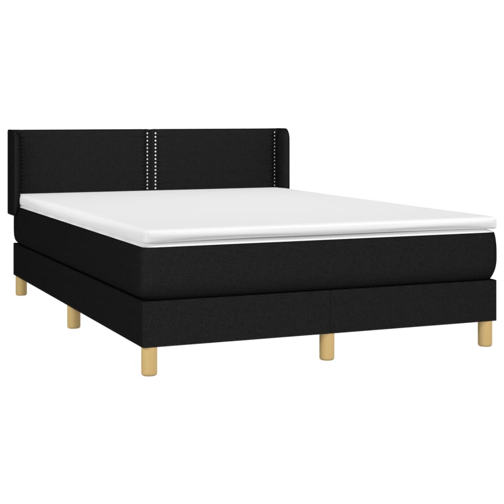 Giroletto a Molle con Materasso Nero 140x190 cm in Tessuto | homemem39