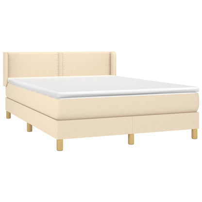 Giroletto a Molle con Materasso Crema 140x19 cm in Tessuto | homemem39