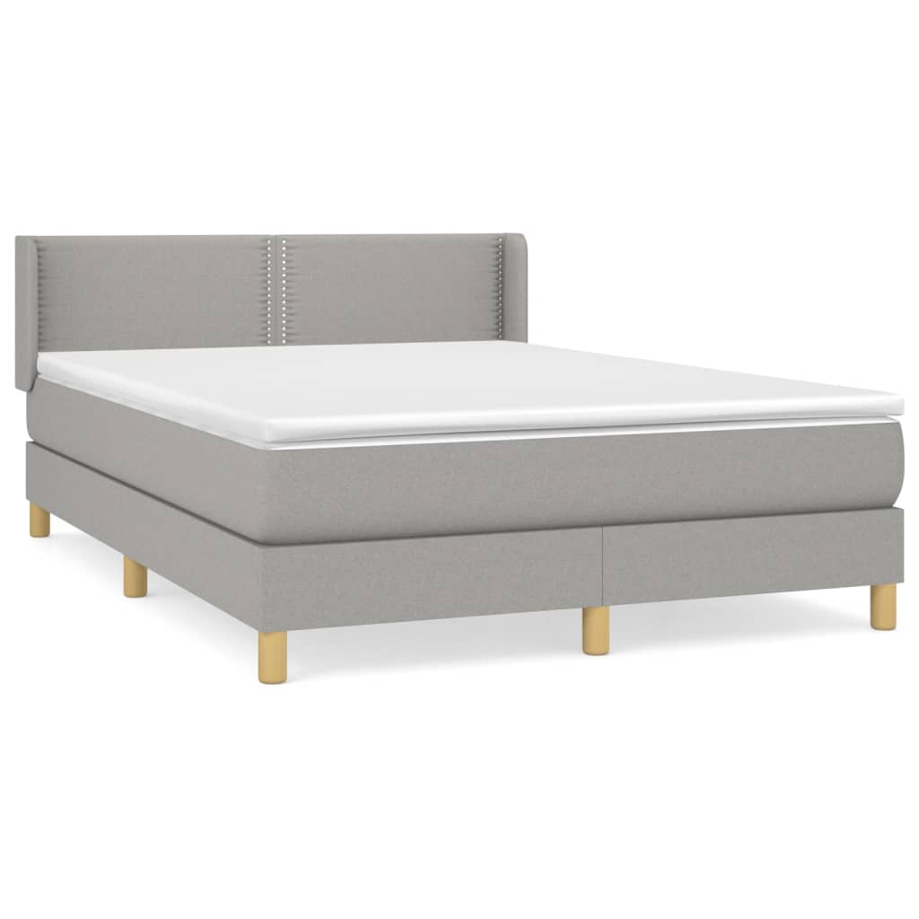 Giroletto a Molle con Materasso Grigio Chiaro 140x200cm Tessuto | homemem39