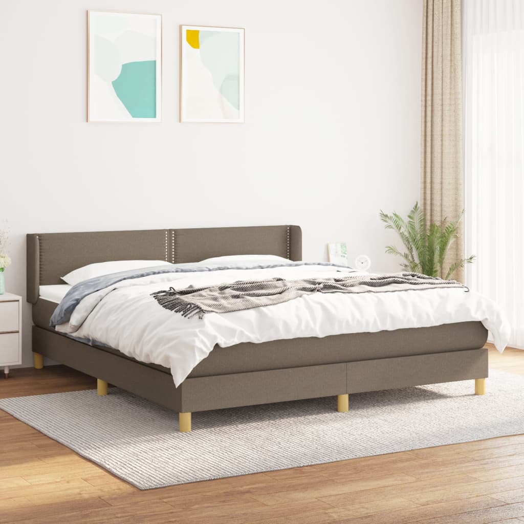 Giroletto a Molle con Materasso Tortora 180x200 cm in Tessuto | homemem39