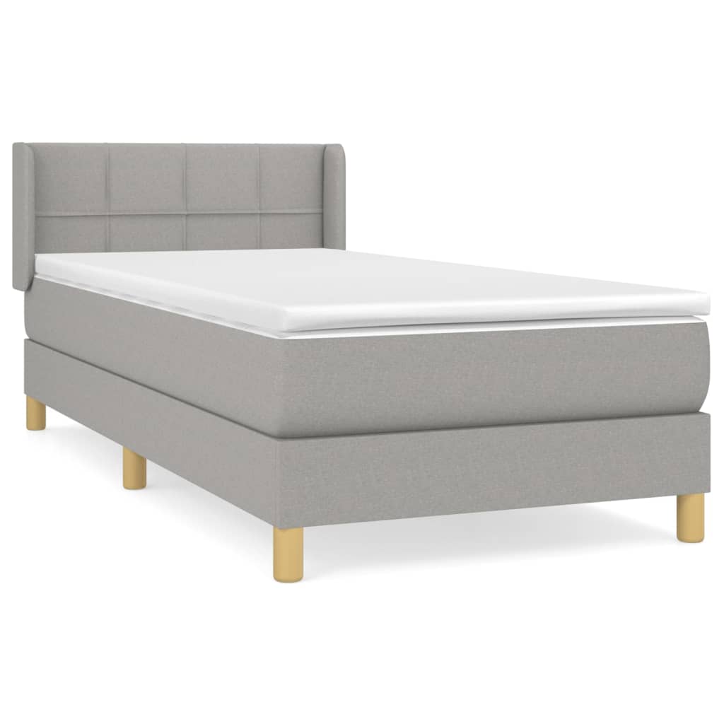 Giroletto a Molle con Materasso Grigio Chiaro 80x200 cm Tessuto | homemem39