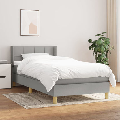 Giroletto a Molle con Materasso Grigio Chiaro 80x200 cm Tessuto | homemem39
