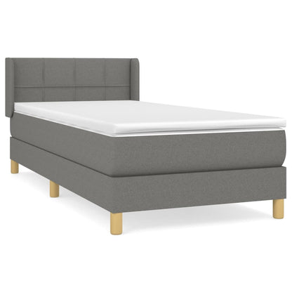 Giroletto a Molle con Materasso Grigio Scuro 80x200 cm Tessuto | homemem39