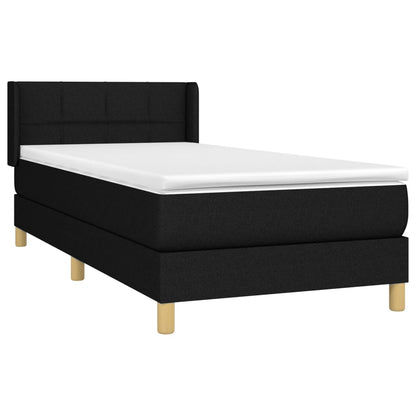 Giroletto a Molle con Materasso Nero 90x200 cm in Tessuto | homemem39