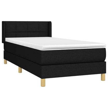 Giroletto a Molle con Materasso Nero 90x200 cm in Tessuto