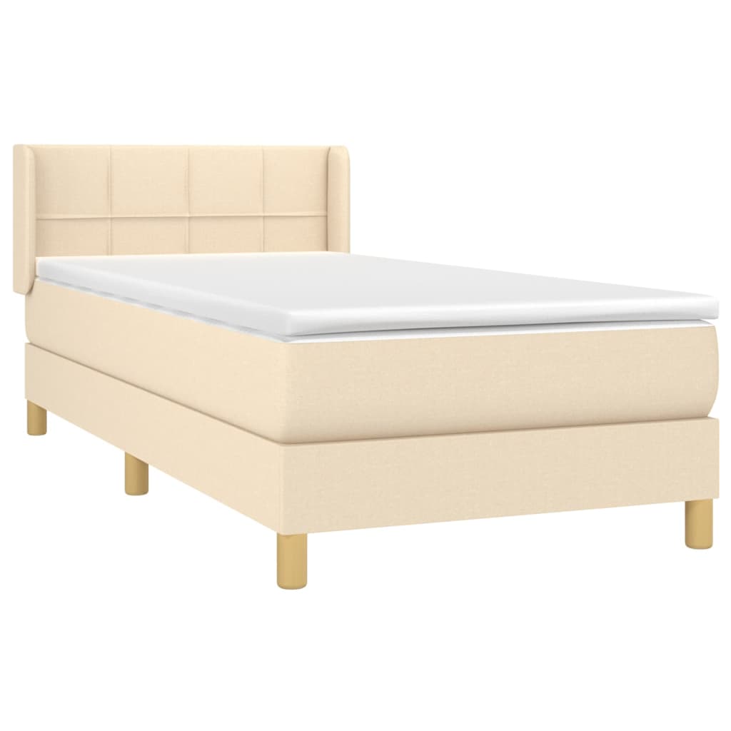 Giroletto a Molle con Materasso Crema 90x200 cm inTessuto | homemem39