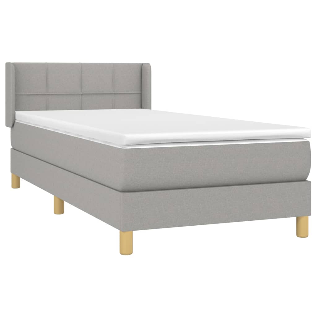 Giroletto a Molle con Materasso Grigio Chiaro100x200 cm Tessuto | homemem39
