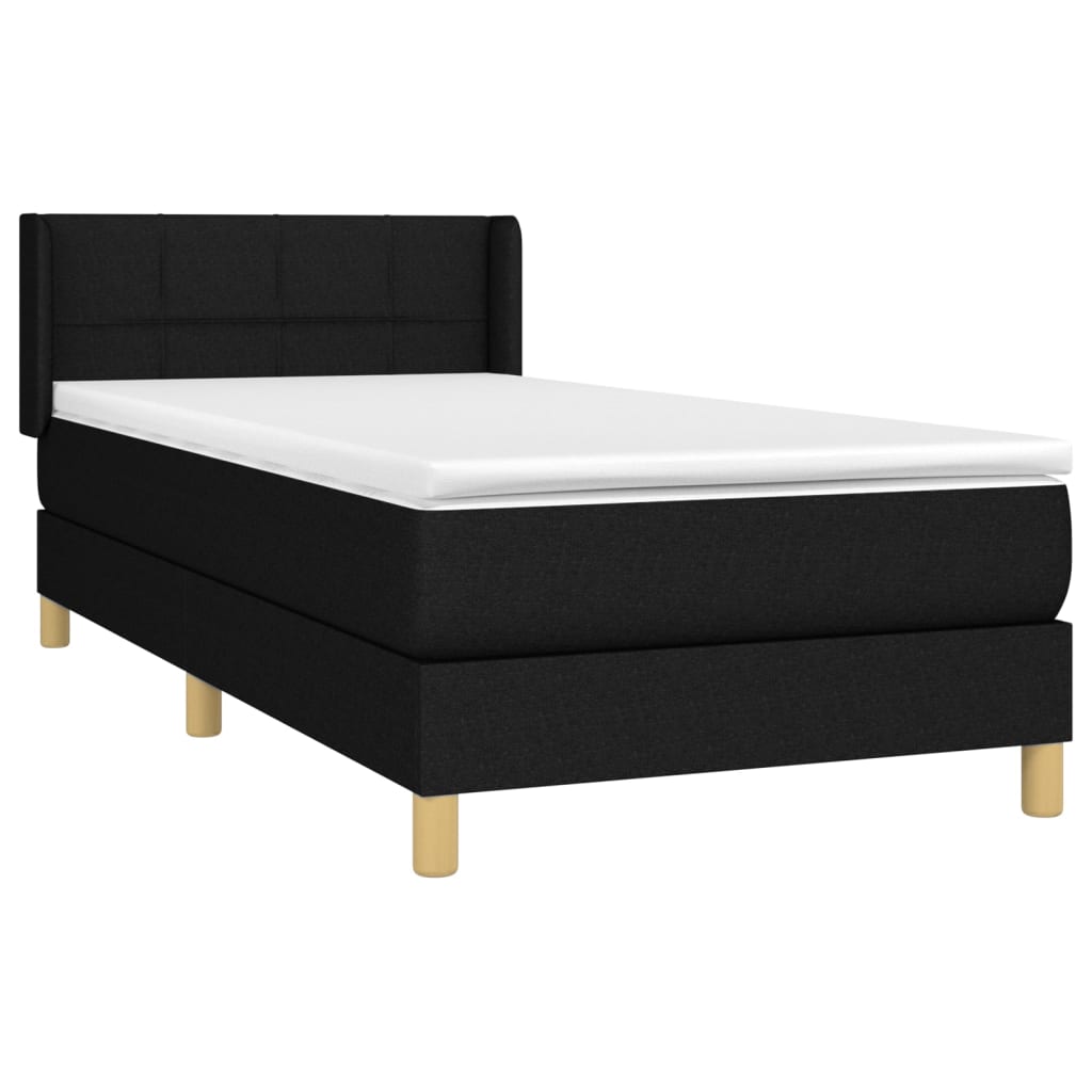 Giroletto a Molle con Materasso Nero 100x200 cm in Tessuto | homemem39