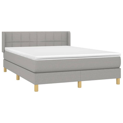 Giroletto a Molle con Materasso Grigio Chiaro 140x190cm Tessuto | homemem39