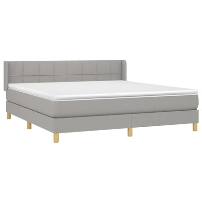 Giroletto a Molle con Materasso Grigio Chiaro160x200 cm Tessuto | homemem39