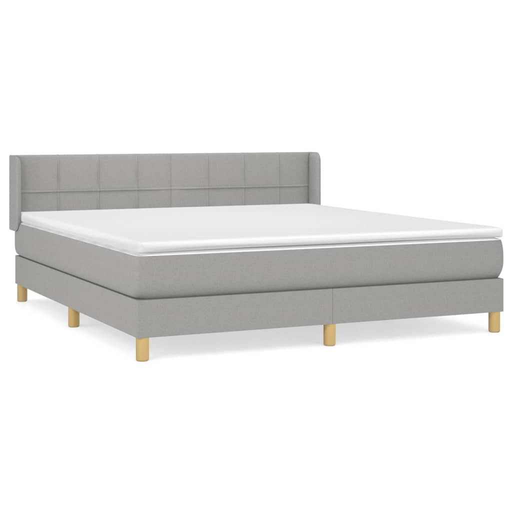 Giroletto a Molle con Materasso Grigio Chiaro180x200 cm Tessuto | homemem39