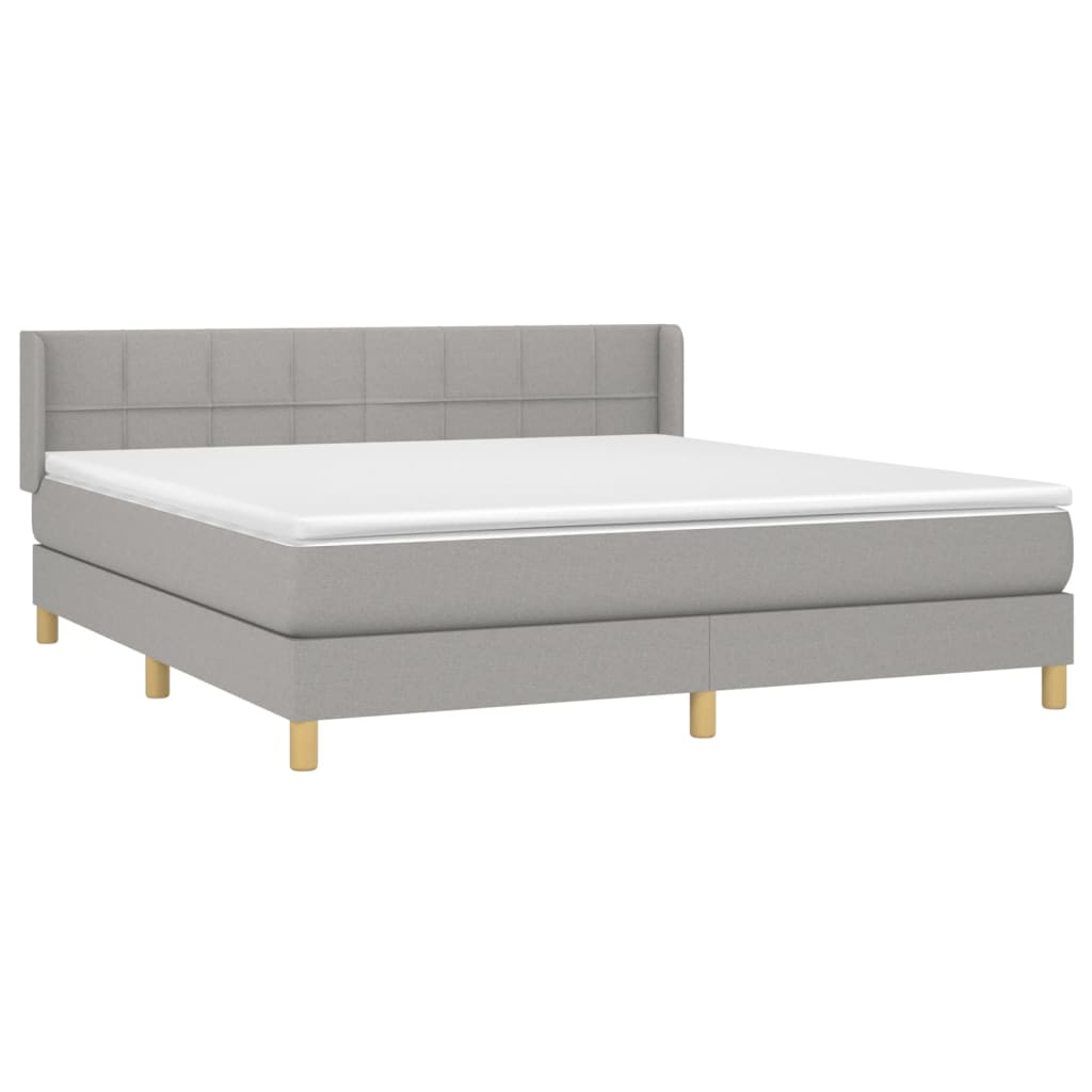 Giroletto a Molle con Materasso Grigio Chiaro180x200 cm Tessuto | homemem39