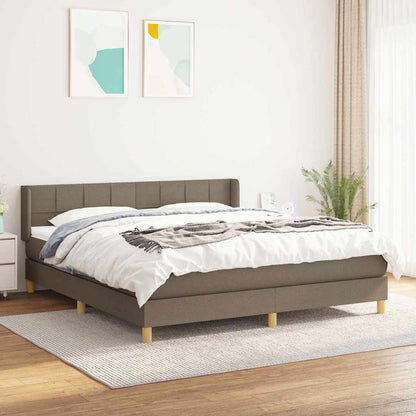 Giroletto a Molle con Materasso Tortora 180x200 cm in Tessuto