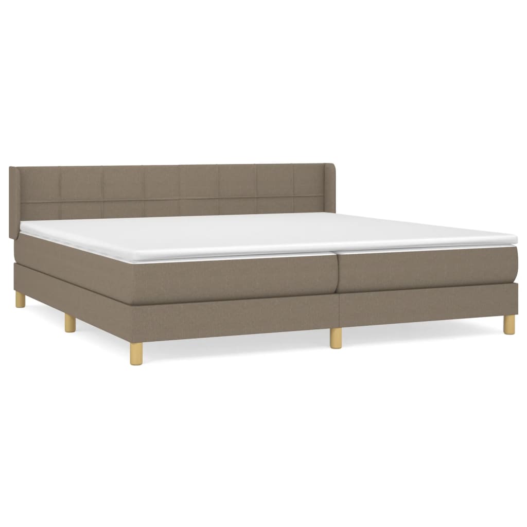 Giroletto a Molle con Materasso Tortora 200x200 cm in Tessuto | homemem39