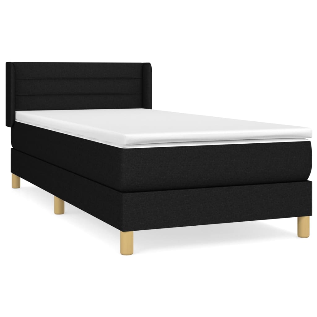 Giroletto a Molle con Materasso Nero 90x190 cm in Tessuto | homemem39