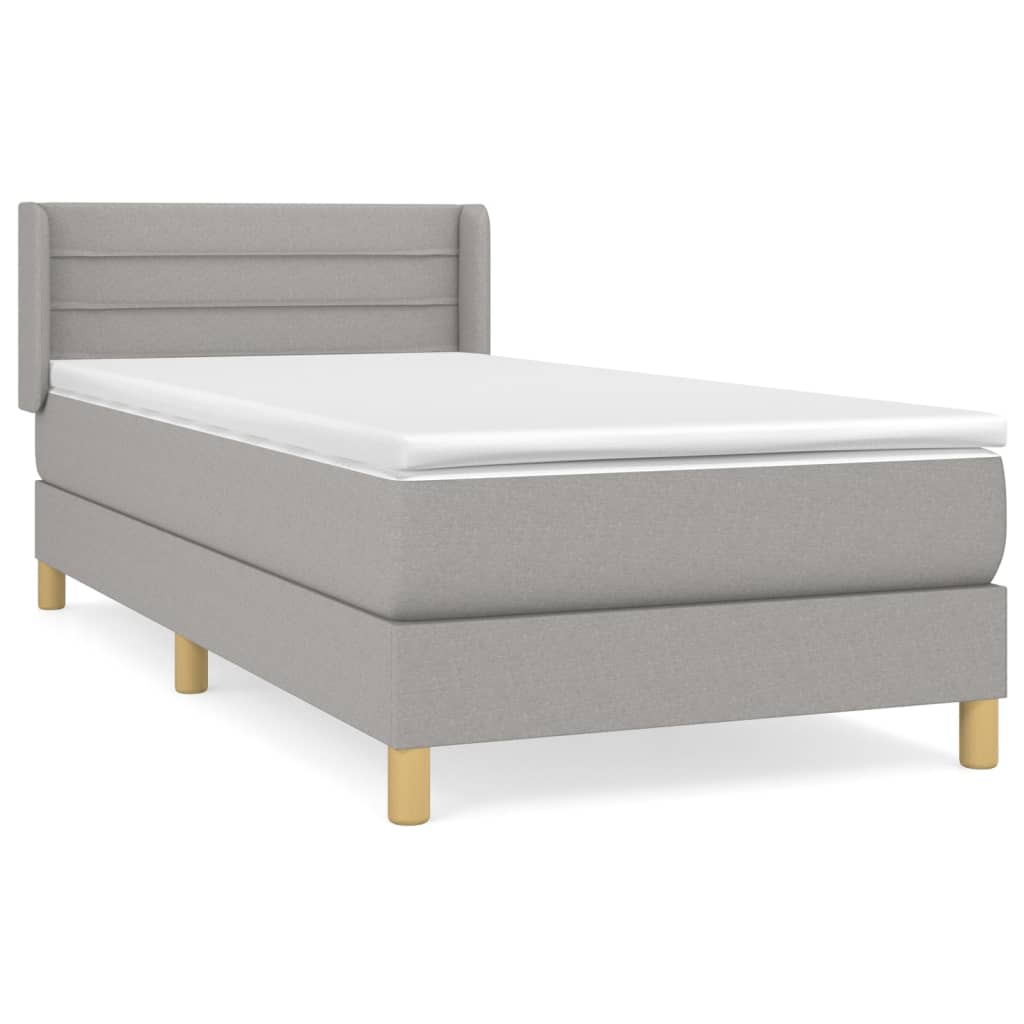 Giroletto a Molle con Materasso Grigio Chiaro 90x200 cm Tessuto | homemem39