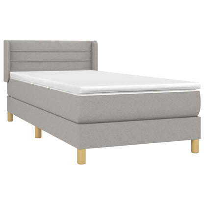 Giroletto a Molle con Materasso Grigio Chiaro100x200 cm Tessuto | homemem39
